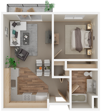 1 Bed 1 Bath  Age 55 plus 128 floor plan
